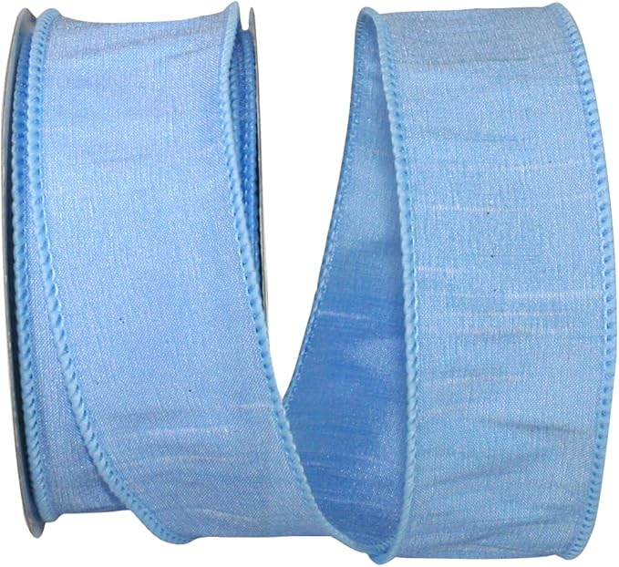 Reliant Ribbon 92975W-052-09F Dupioni Supreme Wired Edge Ribbon, 1-1/2 Inch X 10 Yards, Light Blue