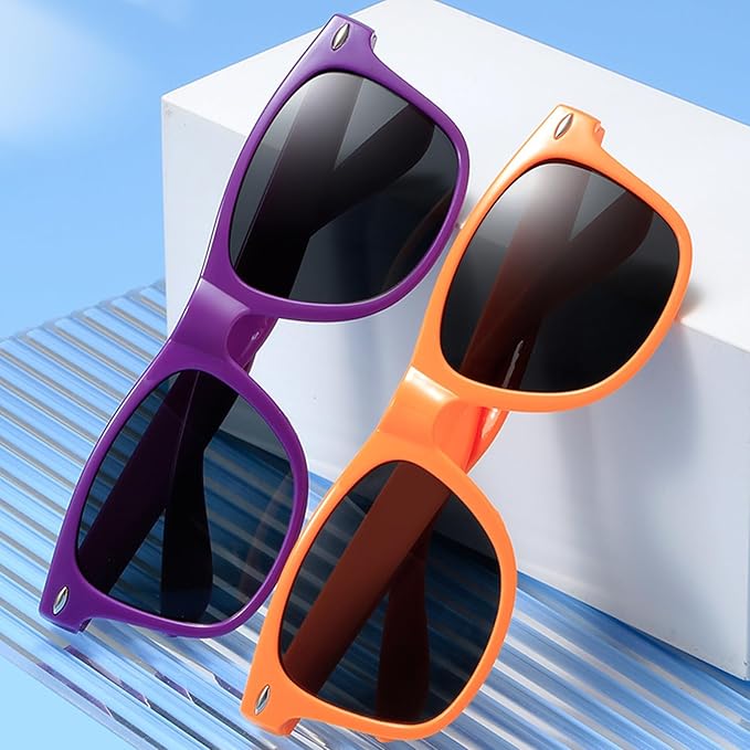 Pibupibu Neon Colors Party Favor Supplies Unisex Sunglasses Pack of 8