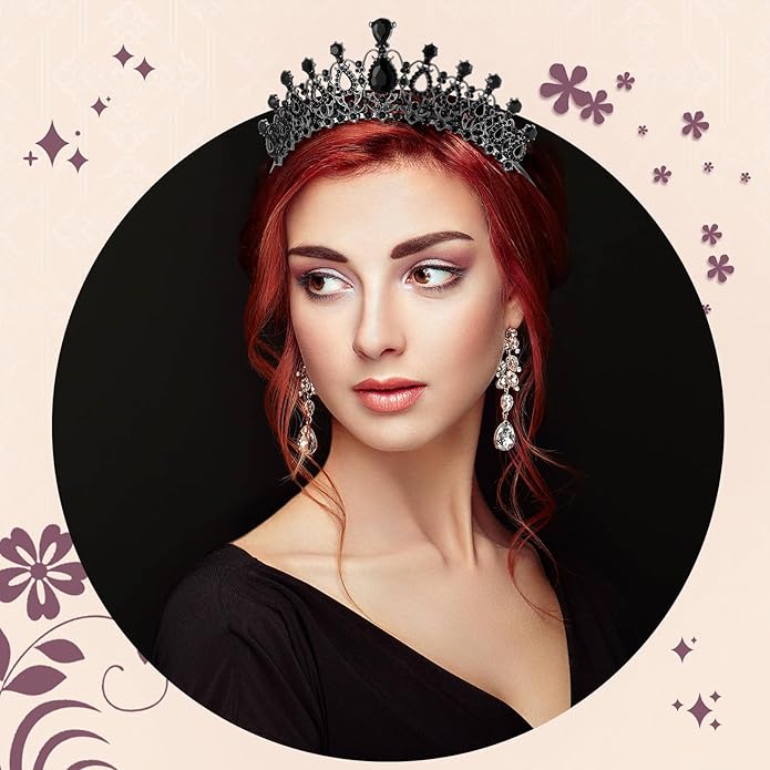 12 Pcs Crystal Tiara and Princess Crown with Comb Crown Rhinestone Women Girls Tiara Headpiece Queen Hair Accessories for Birthday Party Wedding Prom Halloween Cosplay Costume