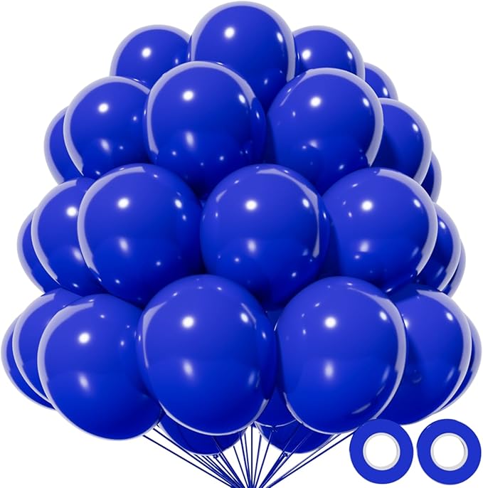 KAWKALSH Blue Balloon 110pcs, 12 Inch Thickened Latex Party Balloons Helium Bright Color for Birthday Baby Shower Wedding Party Supplies Arch Garland Decoration