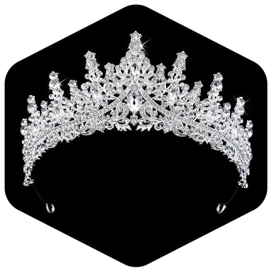 Silver Tiara for Women Crystal Queen Crowns Rhinestone Princess Tiaras for Girl Wedding Headband for Bride Hair Accessories for Halloween Costume Birthday Party Prom Mother's Gifts