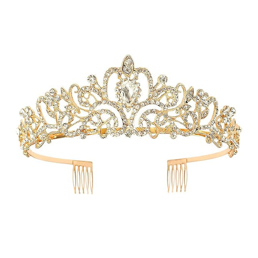 Tiara Crown for Women, Headband Hair Accessories for Birthday Wedding Party Costume