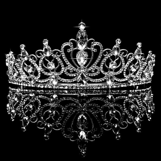 TODDER Silver Tiara for Women Girls Rhinestone Princess Queen Crowns Crystal Headband for Girls Wedding Hair Accessories for Bridal Birthday Party Prom Halloween Cosplay Holidays