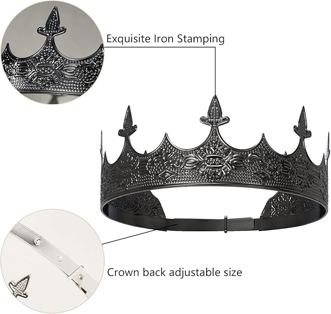 King Crown for Men Crowns Tiara for Birthday Party Costume
