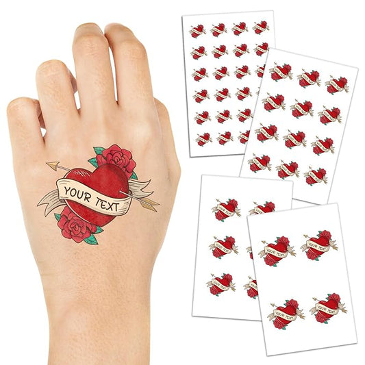 Custom Temporary Tattoos Personalized Face Tattoos with Name Party Favors for Wedding Birthday Christmas Pride Medical Alert