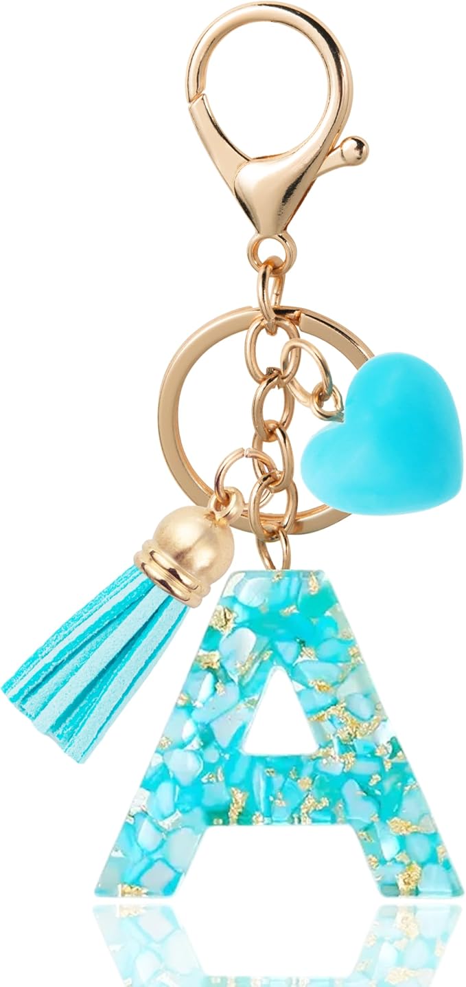Initial Letter Keychain, Butterfly Keychain Cute Resin, Initial Keychain Backpack Charms, Key chain for Women, Girls