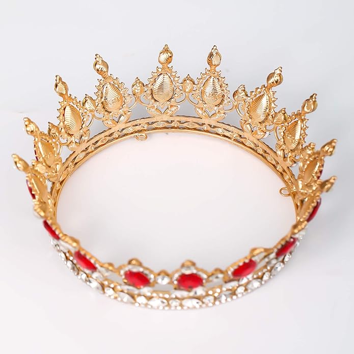 FORSEVEN Queen Crown Rhinestone Wedding Crowns and Tiaras for Women Costume Party Hair Accessories Princess Birthday Crown Crystal Bridal Crown Halloween Decorations Headband