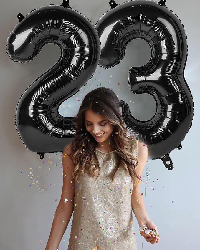40 Inch Black Number Balloon, Reusable Foil Helium Balloon for Birthday Decorations, Party Décor, Graduations, Anniversary, Photo Shoot, Number 9, Unisex, 1 Piece