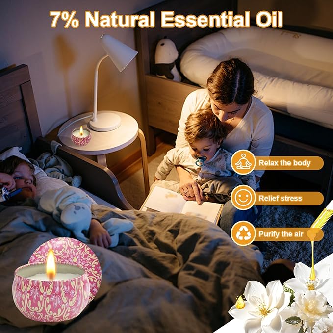 12 Pack Scented Candles Gifts for Women, Natural Soy Candles for Home Scented, Aromatherapy Christmas Candle Sets Gift for Women, Sister, Friends, Colleague