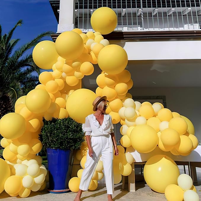 PartyWoo Mustard Yellow Balloons 50pcs 12 Inch Boho Netural Fall Balloons for Birthday Engagement Baby Shower Anniversary Bee Sunflower Little Cutie Thanksgiving Party Decorations Yellow-F57