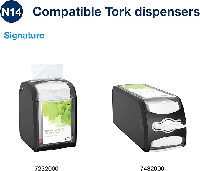 Tork Xpressnap Fit White Dispenser Napkin N14, 2-ply, 36 packs x 120 napkins, DX800