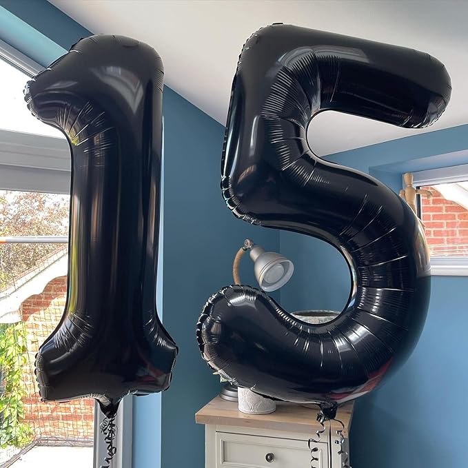 40 Inch Black 16 Number Balloons Giant 16 Balloons Black Birthday Balloons 16th Birthday Anniversary Events Party Decorations Supplies