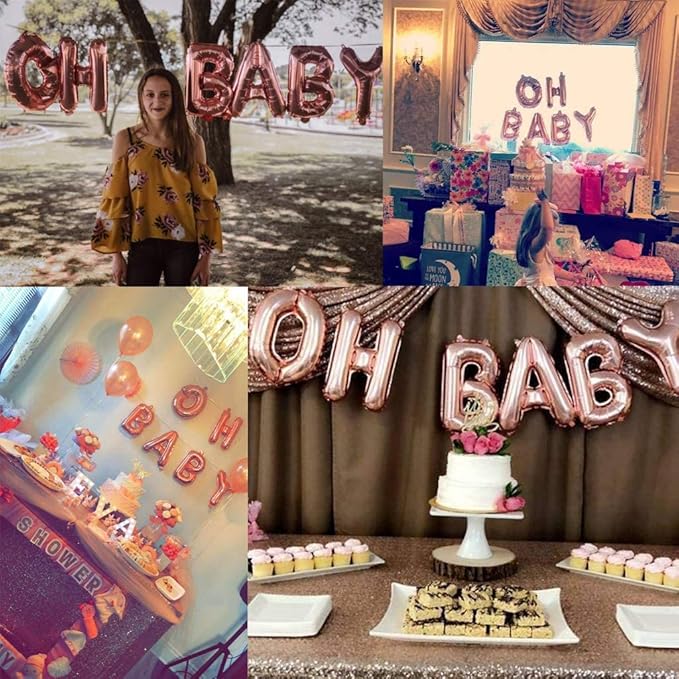 Letter Balloons 16 Inch Mylar Foil Alphabet Letter A-Z Balloons Set for Wedding Birthday Party Decoration Banner Custom Phrase 26 Pieces(Rose gold)