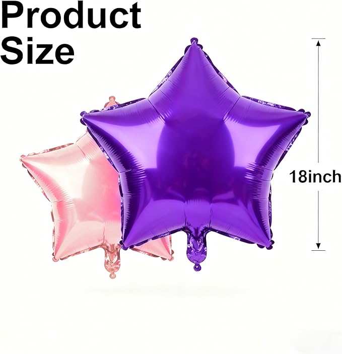 Star Balloons,12Pcs Star Shaped Foil Balloons,18 Inch Large Helium Polyester Film Balloon for Baby Shower Birthday Anniversary Party Decorations
