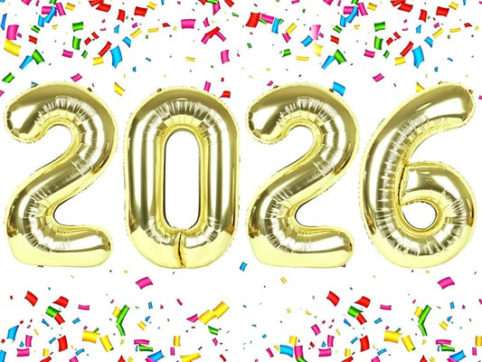 2026 number balloon Light Gold