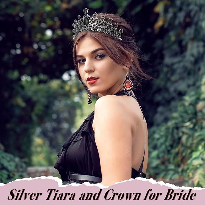 12 Pcs Crystal Tiara and Princess Crown with Comb Crown Rhinestone Women Girls Tiara Headpiece Queen Hair Accessories for Birthday Party Wedding Prom Halloween Cosplay Costume