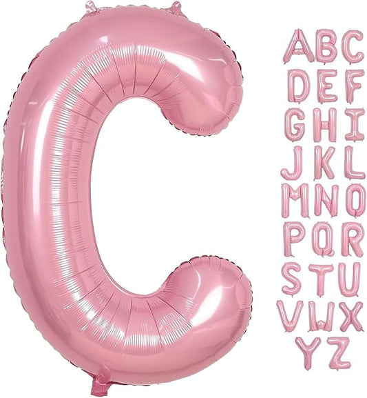 Pink Letter C Balloons,40 Inch Balloons Letter C Mylar Helium Large Pink C Balloon for Birthday Party Anniversary Decorations