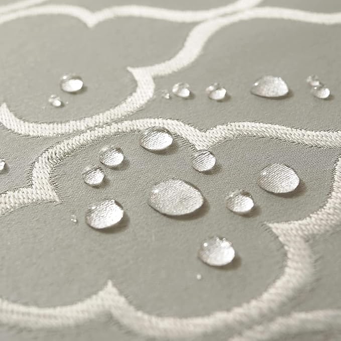 Jacquard Tablecloth Flower Pattern Polyester Table Cloth Spill Proof Dust-Proof Wrinkle Resistant Table Cover for Kitchen Dining Tabletop Decoration (Rectangle/Oblong, 60" x 84" (6-8 Seats),Gray)