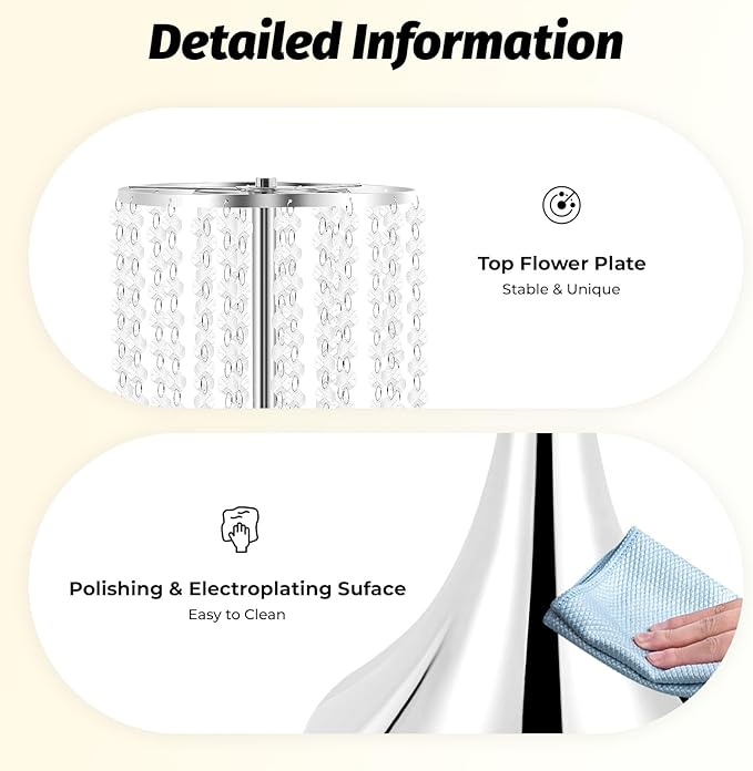 10pcs Silver Vases Wedding Centerpieces, 21.9'' Tall Crystal Metal Vase Wedding Road Lead Flower Holders, Metal Crystal Centerpiece Table Decorations, Crystal Flower Stand for Wedding(Silver)