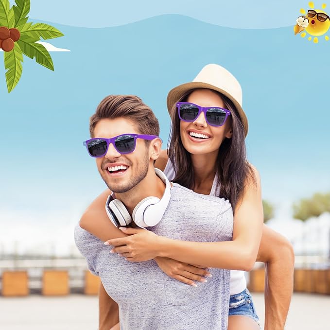 Black Sunglasses Party Favors - 12 Pack Sunglasses Bulk for Wedding Graduation Birthday Pool Beach Party Supplies