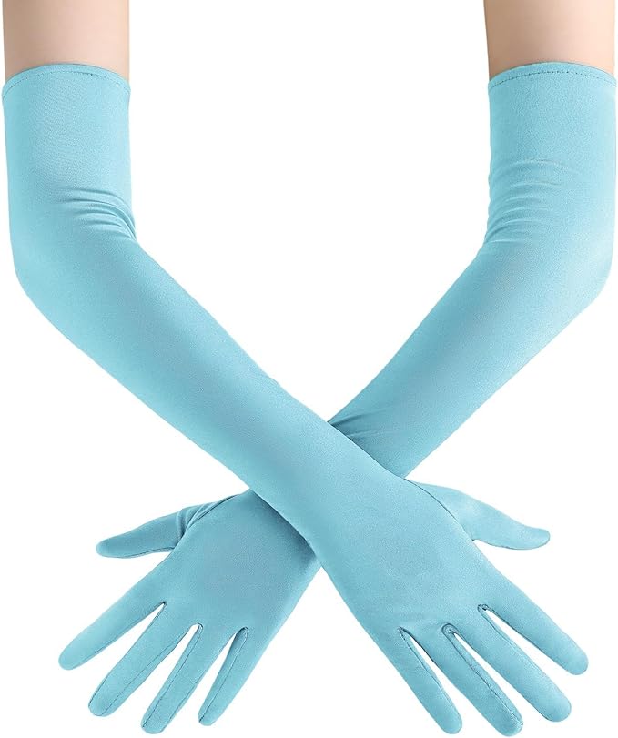 BABEYOND Long Opera Party 1920s Satin Tea Party Gloves Costume Stretchy Adult Size Elbow Length Bridal Gloves