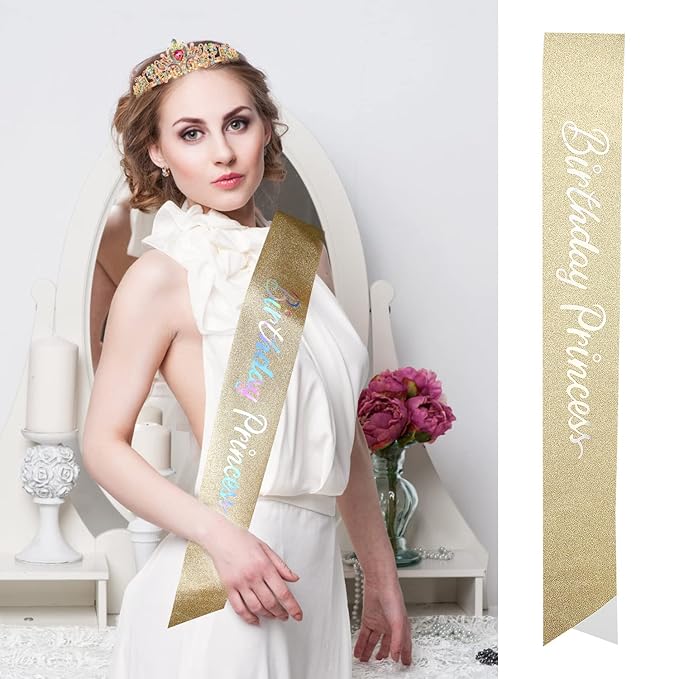 Birthday Girl Tiara and Crown with Sash, Headband and Party Decorations