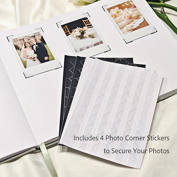 Personalized Wedding Guest Book-for Wedding Reception and Various Celebrations Including Birthday Parties, Anniversaries, Baby Showers-100 Blank Pages for Guest Signatures and Photo Displays (Sage)