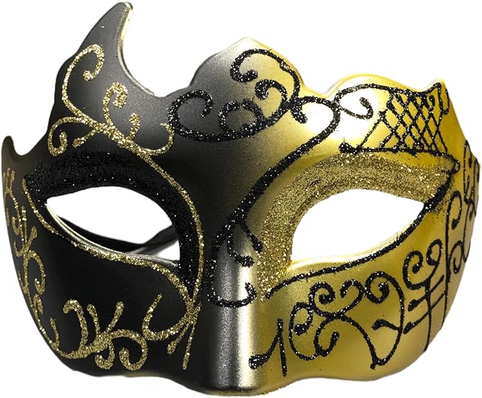 Masquerade Mask for Couple Mardi Gras Venetian Party Mask Set Halloween Costume Accessory
