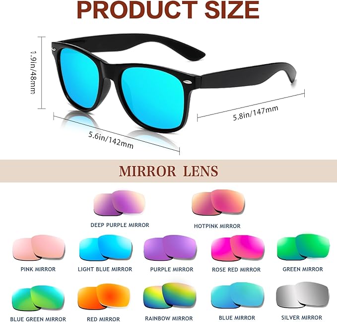 Matcheck 8/16 Pack Neon Colors Sunglasses Wholesale Bulk Party Favors Retro Classic Glasses Birthday Pool Unisex Adult