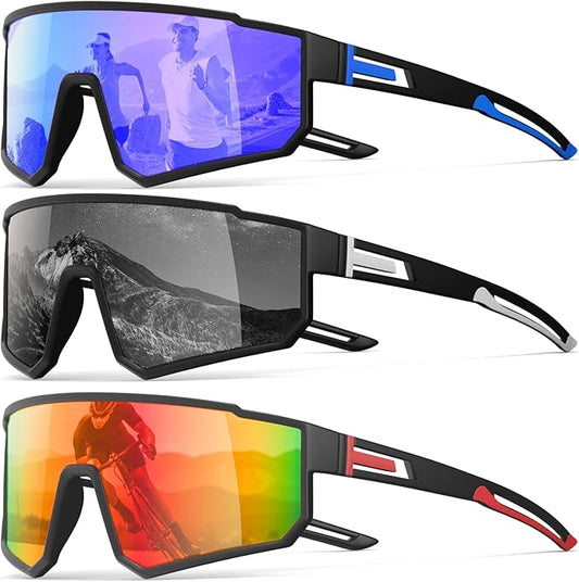 IKTOD 3 Pack Polarized Running Sunglasses for Women Mens Sunglasses UV Protection for Cycling Baseball Fishing