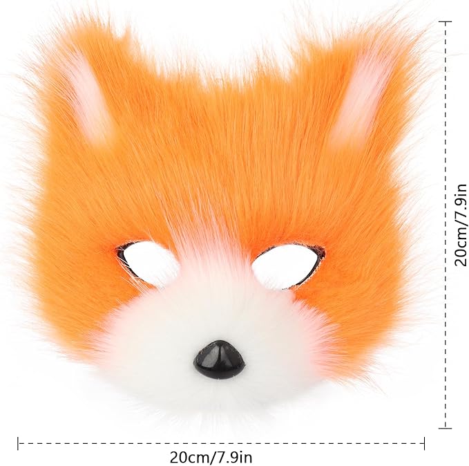 Animal Fox Wolf Mask Halloween Party Cosplay Costumes Props Plush Cat Half Face Masks Carnival Christmas Masquerade
