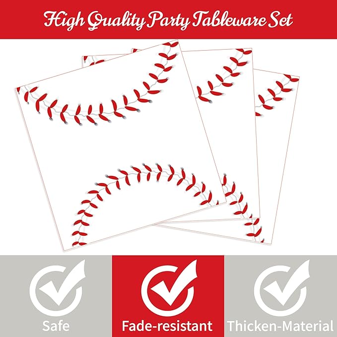 140 Pcs Baseball Party Supplies Bundle Paper Plates Napkins Baseball Themed Birthday Party Supplies Decorations Baseball Favors For Girls Serves 20 Guests