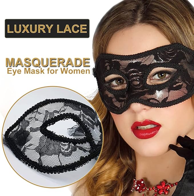 MYMENU Masquerade Mask for Couples Women Metal Rhinestone Venetian Party Evening Prom ball