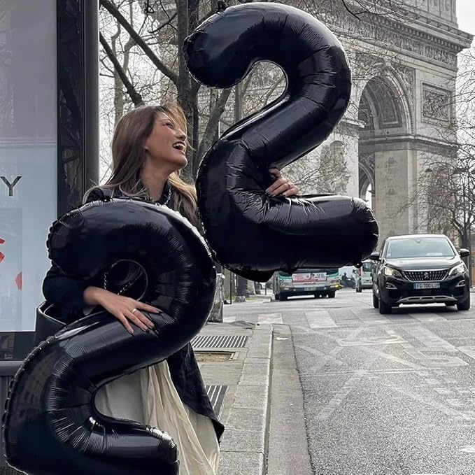 40 inch Black 9 Number Balloon Giant Foil Helium Balloons Black Large Digital Balloon 9 Number 9 Balloons for 9th Birthday Party Decorations Anniversary Events Decoration Supplies