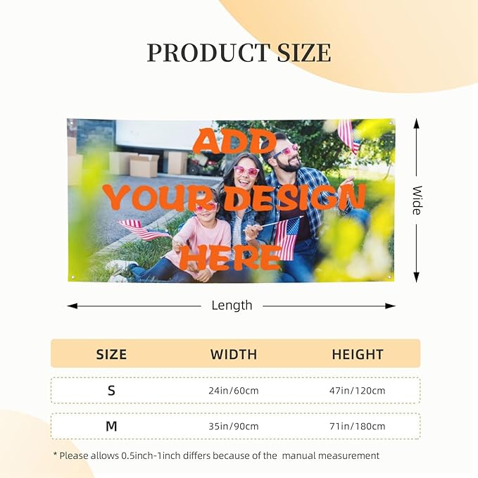 Custom Banners And Signs Customize With Photo Logo Text Personalized Banner For Parties Business Birthday Graduation Indoor Outdoor 24 X 47 Inch And 35 X 71 Inch