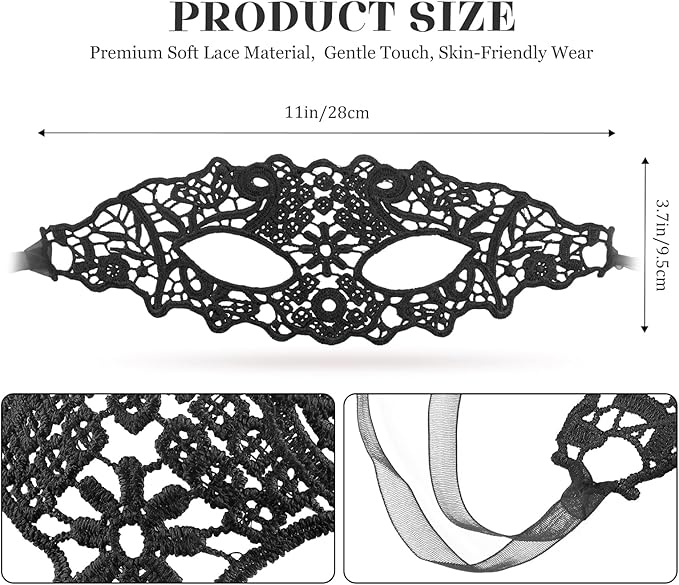 Exlinonline Lace Masquerade Mask Elastic,Fit for Adult,Soft Gentle Material,Specially For Costume,Thememed Party