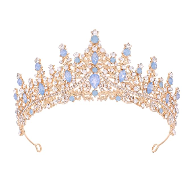 Baroque Tiara for Women Crystal Queen Crowns Rhinestone Princess Tiaras for Girl Wedding Headband for Bride Hair Accessories for Halloween Costume Birthday Party Prom Mother's Gifts