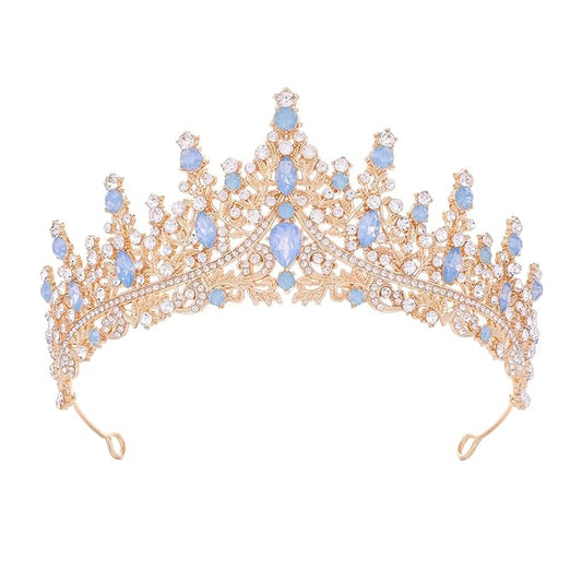 Baroque Tiara for Women Crystal Queen Crowns Rhinestone Princess Tiaras for Girl Wedding Headband for Bride Hair Accessories for Halloween Costume Birthday Party Prom Mother's Gifts