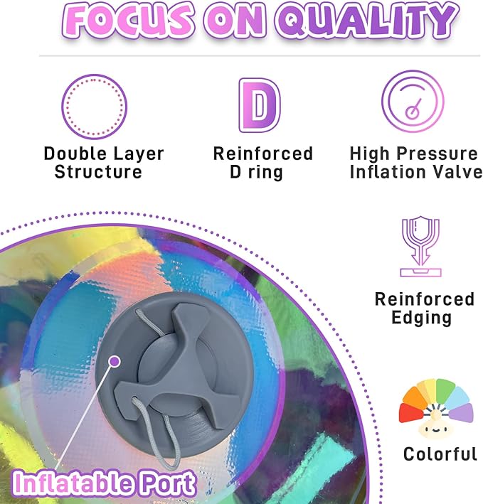 47.2in Inflatable Mirror Ball,Shiny Inflatable Balll Silver/Gold/Iridescent,PVC Hanging Large Disco Ball Decor for Party, Concerts, Stage, Wedding Decoration (1 Piece,Without Air Pump)