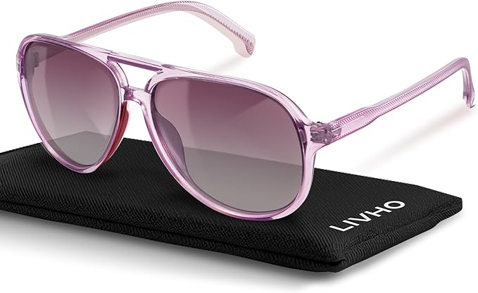 livho Trendy Polarized Aviator Sunglasses Women Men, Retro Sun Glasses for Women Men 2025, Oversized UV Protection Shades
