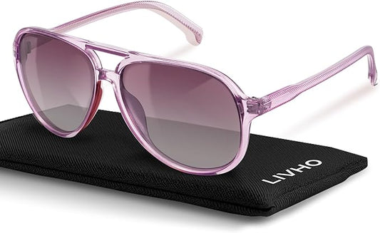 livho Trendy Polarized Aviator Sunglasses Women Men, Retro Sun Glasses for Women Men 2025, Oversized UV Protection Shades