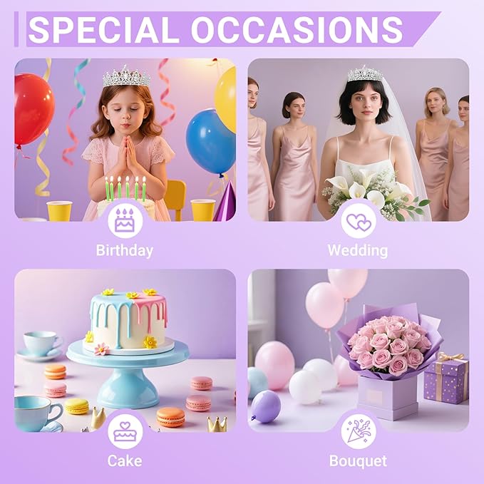 Tiara Crown for Women, Queen Tiara for Birthday Prom Bridal Party Custome Silver