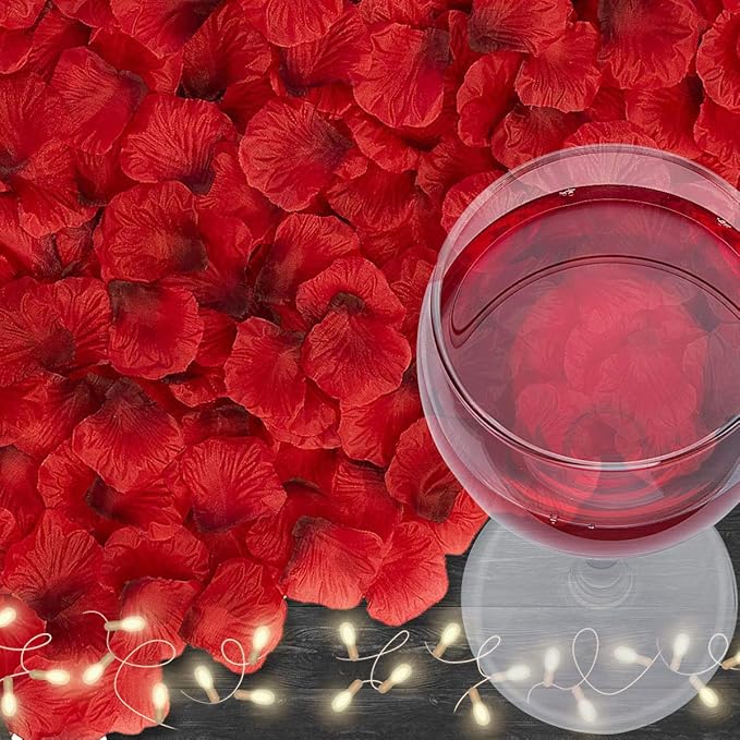 4500 Pack Dark Red Rose Petals,Artificial Roses Flower Petals for Romantic Night,Valentine's Day and Weddings
