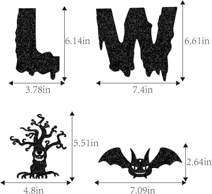 Halloween Vintage-Ghost Black Party-Decorations Supplies - 11pcs Happy Banner,Outdoor Bat Witch Streamers Garland,Spooky Home Hanging Swirl,Indoor Haunted Mansion Room Wall Backdrop Decor Burgleda