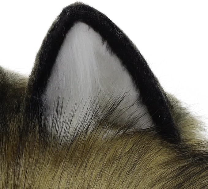 Animal Wolf Mask Cosplay Costume Accessories Furry Faux Fur Dog Fox Full Head Therian Masks Anime Dress up Party