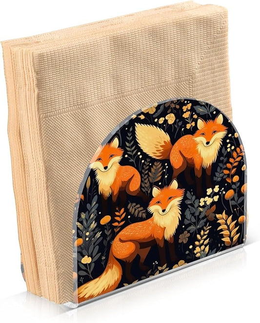 Napkin Holder, Cartoon Foxes Napkin Holder for Table Standing Napkin Holders for Table, Kitchen & Dining Room Decor