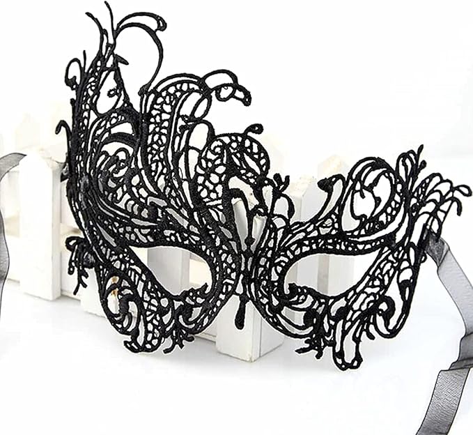 JOYFISCO Masquerade Mask for Women Metal Mask Shiny Rhinestone Venetian Party Prom Ball Bar Halloween Costume Accessory