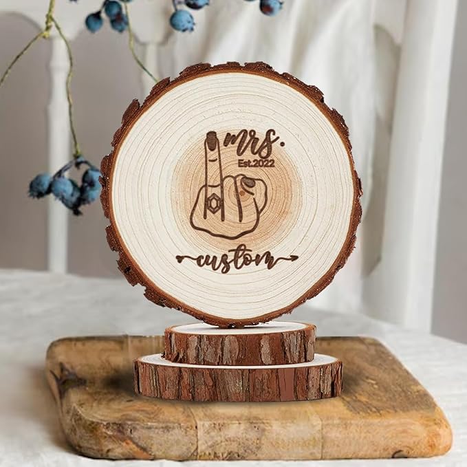 Cake Topper with Wedding Figures Rustic Wedding Cake Toppers Wood Mr Mrs Personalized Handmade Keepsake Country Wooden Decorative for Engagement, Birthday, Anniversary