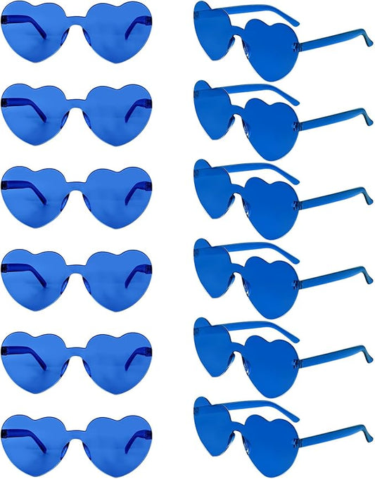 12 Pack Heart Sunglasses for Women Transparent Heart Glasses for Bachelorette Birthday Party Favor Gifts