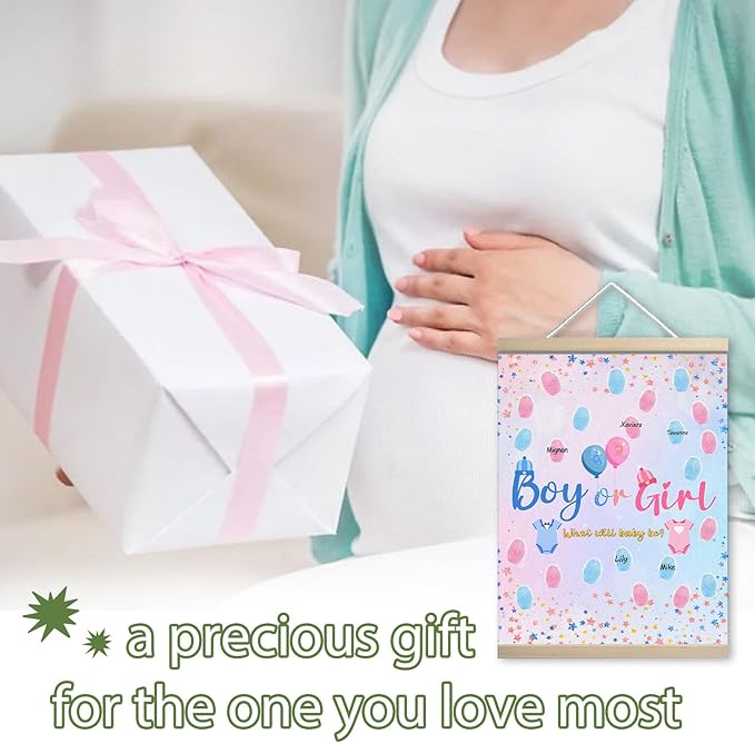 Baby Gender Reveal Decorations, Baby Shower Guest Book, Baby Shower Keepsake, Gender Reveal Party Decorations with Pink and Blue Mark